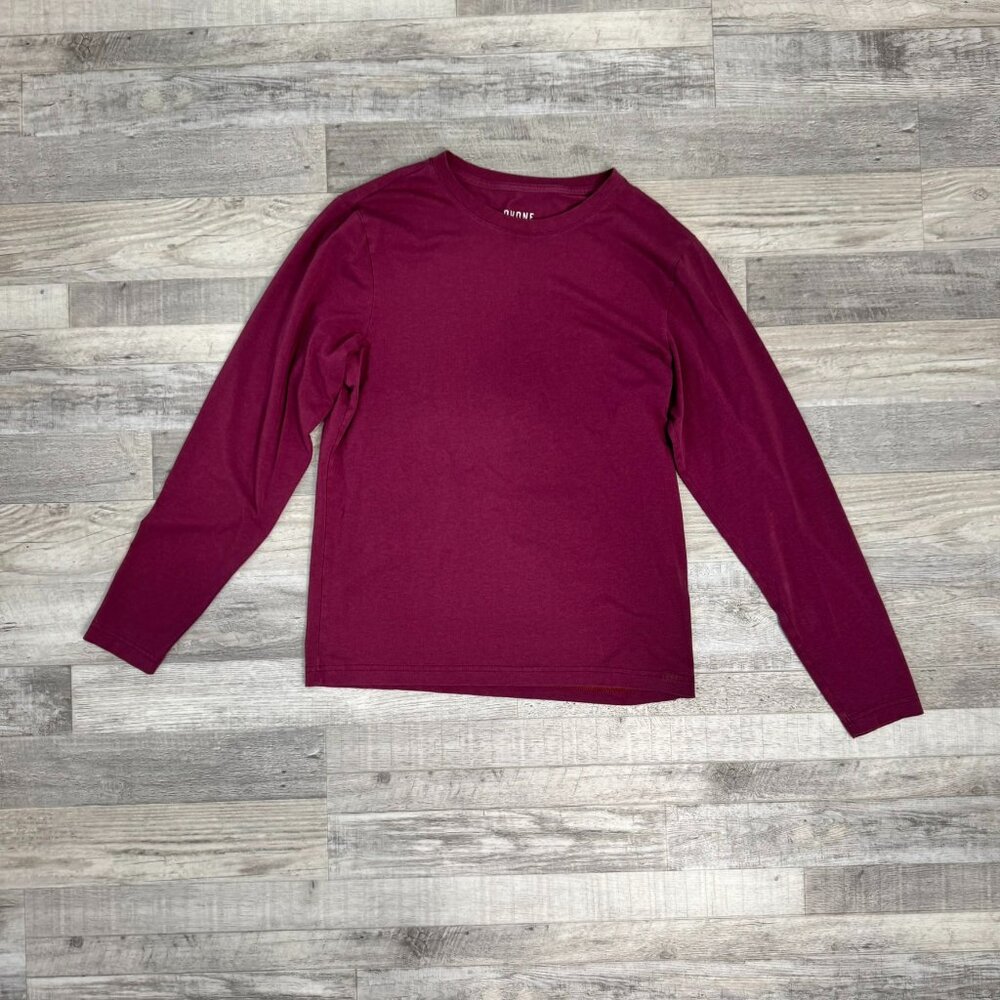 Rhode Men's Burgundy Pima Cotton Long Sleeve Stretch Performance Top Small P29